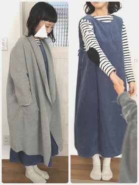 「chambre de charme（シャンブルドゥシャーム）のアイテム（ワンピース）」を使った、さにさん（レディース・150cm）の冬コーディネート