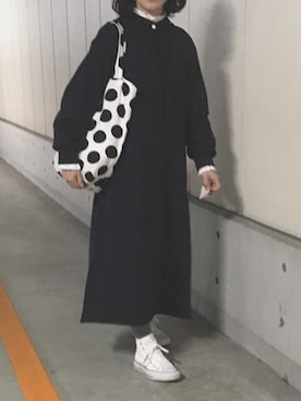 「chambre de charme（シャンブルドゥシャーム）のアイテム（ワンピース）」を使った、さにさん（レディース・150cm）の冬コーディネート