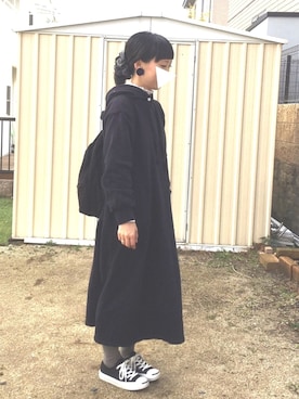 「chambre de charme（シャンブルドゥシャーム）のアイテム（ワンピース）」を使った、さにさん（レディース・150cm）の冬コーディネート