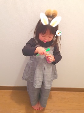 「アイテム（キャミソール）」を使った、Ria︎︎☺︎さん（キッズ・90cm）の秋コーディネート