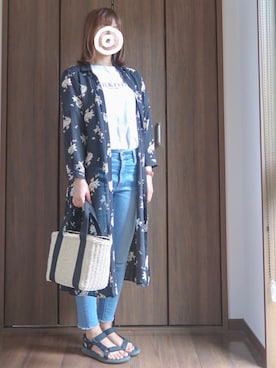 「NATURAL BEAUTY BASIC（ナチュラルビューティーベーシック）のアイテム（シャツワンピース）」を使った、yuriさん（レディース・157cm）の夏コーディネート