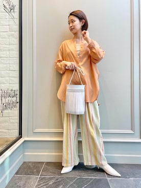 「RECOMMEND  ITEM STYLING」｜「アイテム（パンプス）」を使った、MONAMIさん（レディース・155cm）の春コーディネート