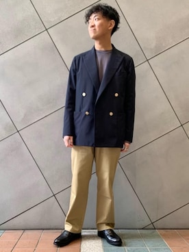 「Tシャツ/カットソー」｜「アイテム（ジャケット/アウター）」を使った、egashira_tさん（メンズ・168cm）の冬コーディネート
