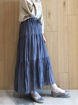 「スエット」｜「アイテム（パンプス）」を使った、ARaさん（レディース・160cm）の春コーディネート