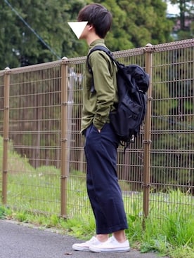 「HAMNETT（ハムネット）のアイテム（バッグ）」を使った、みっちーさん（メンズ・180cm）の春コーディネート