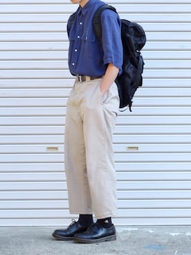 「HAMNETT（ハムネット）のアイテム（バッグ）」を使った、みっちーさん（メンズ・180cm）の春コーディネート