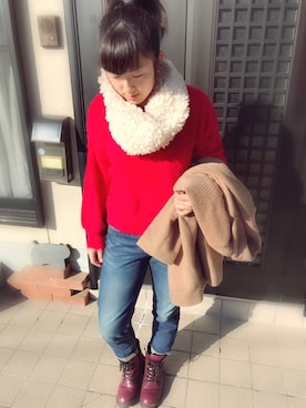 「Honeys（ハニーズ）のアイテム（ダウンジャケット/コート）」を使った、もっちーさん（レディース・153cm）の冬コーディネート