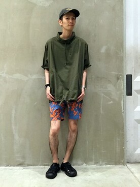 「KEEN（キーン）のアイテム（その他シューズ）」を使った、YOUさん（メンズ・175cm）の夏コーディネート
