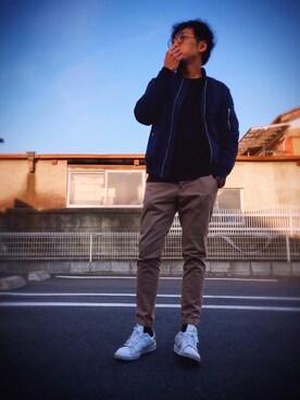 「べっ甲」｜「アイテム（ジャケット/アウター）」を使った、GOさん（メンズ・172cm）の春コーディネート