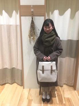 「サマンサ モスモス(Samansa Mos2)」｜「アイテム（チェスターコート）」を使った、ミズキさん（レディース・154cm）の冬コーディネート