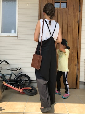 「DONOBAN（ドノバン）のアイテム（オールインワン・サロペット）」を使った、ma⋆* ◡̈⃝✩さん（レディース・148cm）の夏コーディネート
