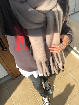 「おちびさん」｜「アイテム（スウェット）」を使った、ma⋆* ◡̈⃝✩さん（レディース・148cm）の冬コーディネート
