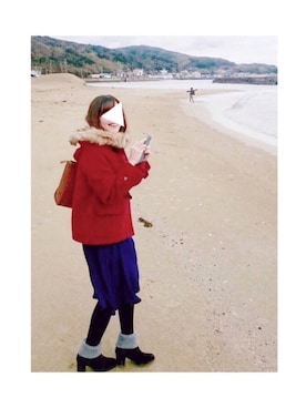 「NICE CLAUP（ナイスクラップ）のアイテム（ダッフルコート）」を使った、misojiさん（レディース・153cm）の春コーディネート