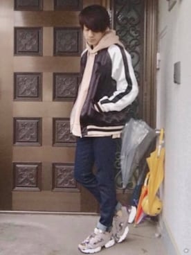 「MONKEY TIME（モンキータイム）のアイテム（ブルゾン）」を使った、けけけさん（メンズ・173cm）の冬コーディネート