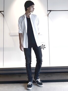 「SRIVER」｜藤木亮介さん（メンズ・174cm）の秋コーディネート