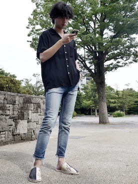 「upperhights（アッパーハイツ）のアイテム」を使った、藤木亮介さん（メンズ・174cm）の夏コーディネート