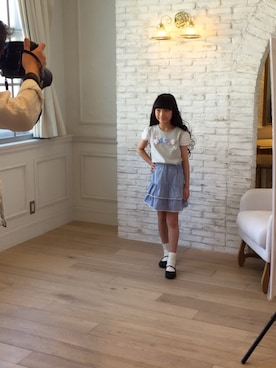 「アイテム（スカート）」を使った、yuidoraさん（キッズ・135cm）の春コーディネート