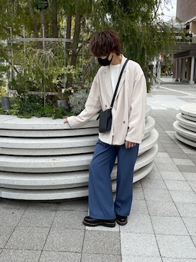 「LILL（リル）のアイテム（テーラードジャケット）」を使った、かまぴょんさん（メンズ・173cm）の春コーディネート