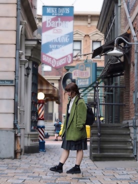 「USJ」｜「アイテム（その他アウター）」を使った、mamiさん（レディース・157cm）の秋コーディネート
