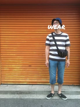 「ボヘミアンズ」｜「アイテム（Tシャツ/カットソー）」を使った、フジオさん（メンズ・176cm）の秋コーディネート