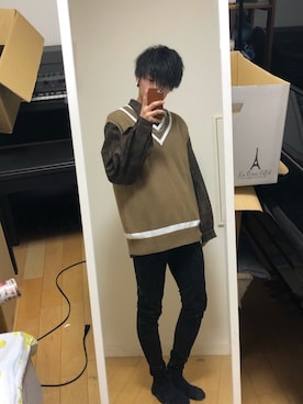 「ブラウン×ブラック」｜慧【ケイ】さん（メンズ・177cm）の冬コーディネート