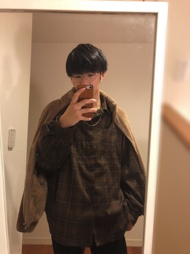 「アドラー」｜「アイテム（ブルゾン）」を使った、慧【ケイ】さん（メンズ・177cm）の冬コーディネート