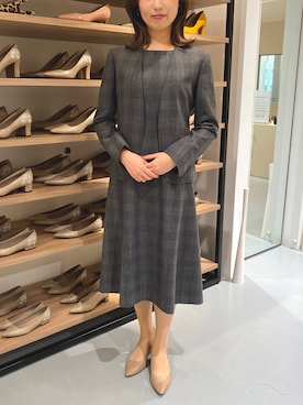 「ノーカラージャケット」｜nagisaさん（レディース・158cm）の秋コーディネート