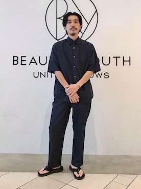 「RECOMMEND  ITEM STYLING」｜「アイテム（サンダル）」を使った、INUZUKA SHOさん（メンズ・165cm）の夏コーディネート