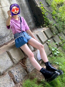 「handmade」｜「アイテム（ブーツ）」を使った、かほまるさん（レディース・162cm）の夏コーディネート