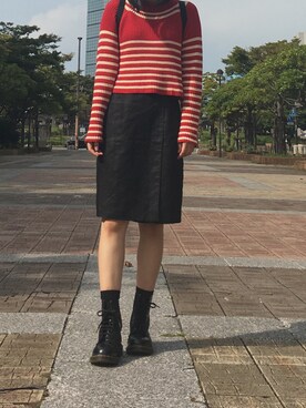 「PRIVATE LABEL（プライベートレーベル）のアイテム（スカート）」を使った、yurinaさん（レディース・162cm）の秋コーディネート