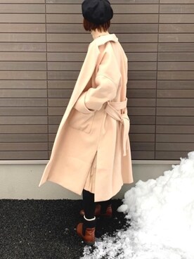 「ベレー帽推奨委員会」｜「アイテム（その他アウター）」を使った、LxCxさん（レディース・161cm）の冬コーディネート