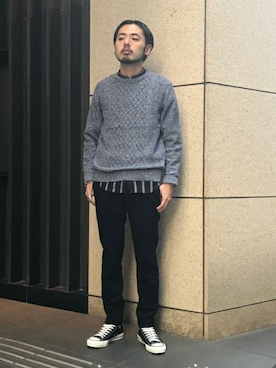 「EDIFICE（エディフィス）のアイテム（スラックス）」を使った、HASHIMOさん（メンズ・174cm）の秋コーディネート