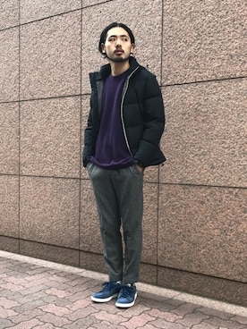 「EDIFICE（エディフィス）のアイテム（スリッポン）」を使った、HASHIMOさん（メンズ・174cm）の秋コーディネート