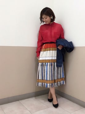 「URBAN RESEARCH ROSSO WOMEN（アーバンリサーチ　ロッソ）のアイテム（デニムジャケット）」を使った、kirimuraさん（レディース・158cm）の冬コーディネート