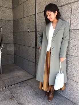 「URBAN RESEARCH（アーバンリサーチ）のアイテム（チェスターコート）」を使った、kirimuraさん（レディース・156cm）の冬コーディネート
