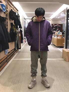 「MANASTASH（マナスタッシュ）のアイテム（ダウンジャケット/コート）」を使った、ことっきーさん（メンズ・176cm）の冬コーディネート