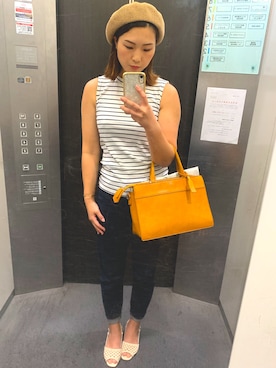 「OZOC（オゾック）のアイテム（ハンチング/ベレー帽）」を使った、aさん（レディース・168cm）の秋コーディネート