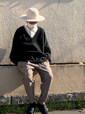 「Lui's（ルイス）のアイテム（帽子）」を使った、tsutさん（メンズ・172cm）の冬コーディネート
