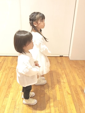「Moujonjon（ムージョンジョン）のアイテム（その他パンツ）」を使った、RH_さん（キッズ・90cm）の秋コーディネート