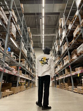 「OY（オーワイ）のアイテム（帽子）」を使った、Kさん（メンズ・175cm）の冬コーディネート