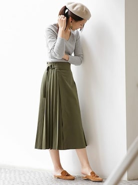 「アイテム（ハンチング/ベレー帽、ベージュ系）」を使った、nano・universe lady's photographerさん（レディース・168cm）の春コーディネート