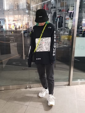 「L.H.P（エルエイチピー）のアイテム（帽子）」を使った、niikoさん（レディース・162cm）の春コーディネート