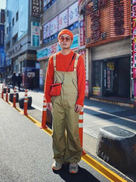 「LE‘WORKWARE'（ル ワークウェア）のアイテム」を使った、Yo Weiさん（メンズ・175cm）の冬コーディネート