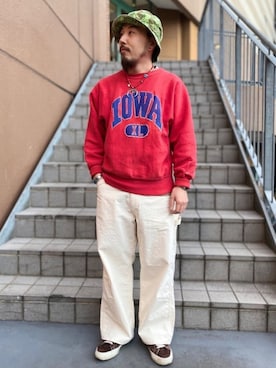 「EU,US CONVERSE（イーユーユーエスコンバース）のアイテム」を使った、えんどうさん（メンズ・165cm）の秋コーディネート