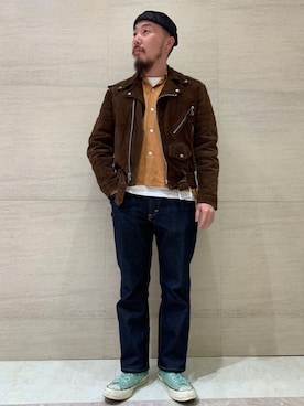 「EU,US CONVERSE（イーユーユーエスコンバース）のアイテム」を使った、えんどうさん（メンズ・165cm）の秋コーディネート