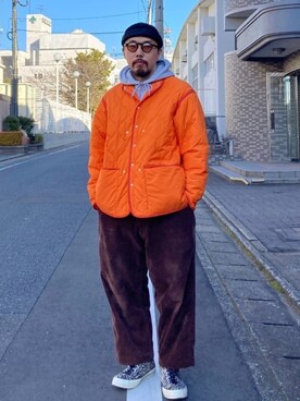 「レースアップシューズ」｜「アイテム（その他アウター）」を使った、えんどうさん（メンズ・165cm）の冬コーディネート