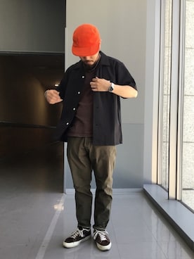 「EU,US CONVERSE（イーユーユーエスコンバース）のアイテム」を使った、えんどうさん（メンズ・165cm）の春コーディネート