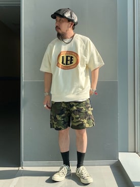 「EU,US CONVERSE（イーユーユーエスコンバース）のアイテム」を使った、えんどうさん（メンズ・165cm）の夏コーディネート