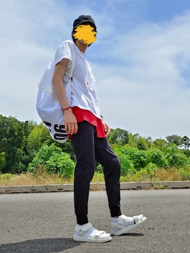 「ワークキャップ」｜「アイテム（腕時計）」を使った、あささん（メンズ・170cm）の夏コーディネート