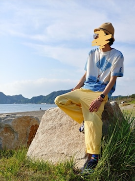 「BrownBrown（ブラウンブラウン）のアイテム」を使った、あささん（メンズ・170cm）の夏コーディネート